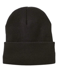 Sportsman SP12JL 12’’ Jersey Lined Cuffed Beanie - Black - Black / One Size Fits Most