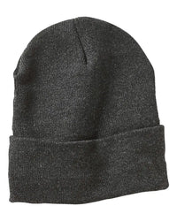 Sportsman SP12JL 12’’ Jersey Lined Cuffed Beanie - Heather Charcoal - Dark Gray / One Size Fits Most