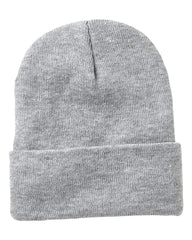 Sportsman SP12JL 12’’ Jersey Lined Cuffed Beanie - Heather Grey - Gray / One Size Fits Most