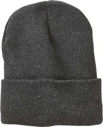 Sportsman SP12JL Jersey Lined 12’’ Cuffed Beanie - Heather Charcoal - Dark Gray / One Size Fits Most