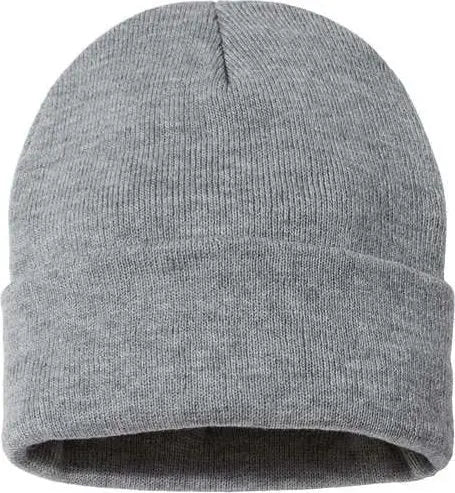 Sportsman SP12JL Jersey Lined 12’’ Cuffed Beanie - Heather Grey - Gray / One Size Fits Most