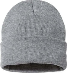 Sportsman SP12JL Jersey Lined 12’’ Cuffed Beanie - Heather Grey - Gray / One Size Fits Most