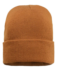 Sportsman SP12SL 12’’ Sherpa Lined Cuffed Beanie - Coyote Brown - Brown / One Size Fits Most