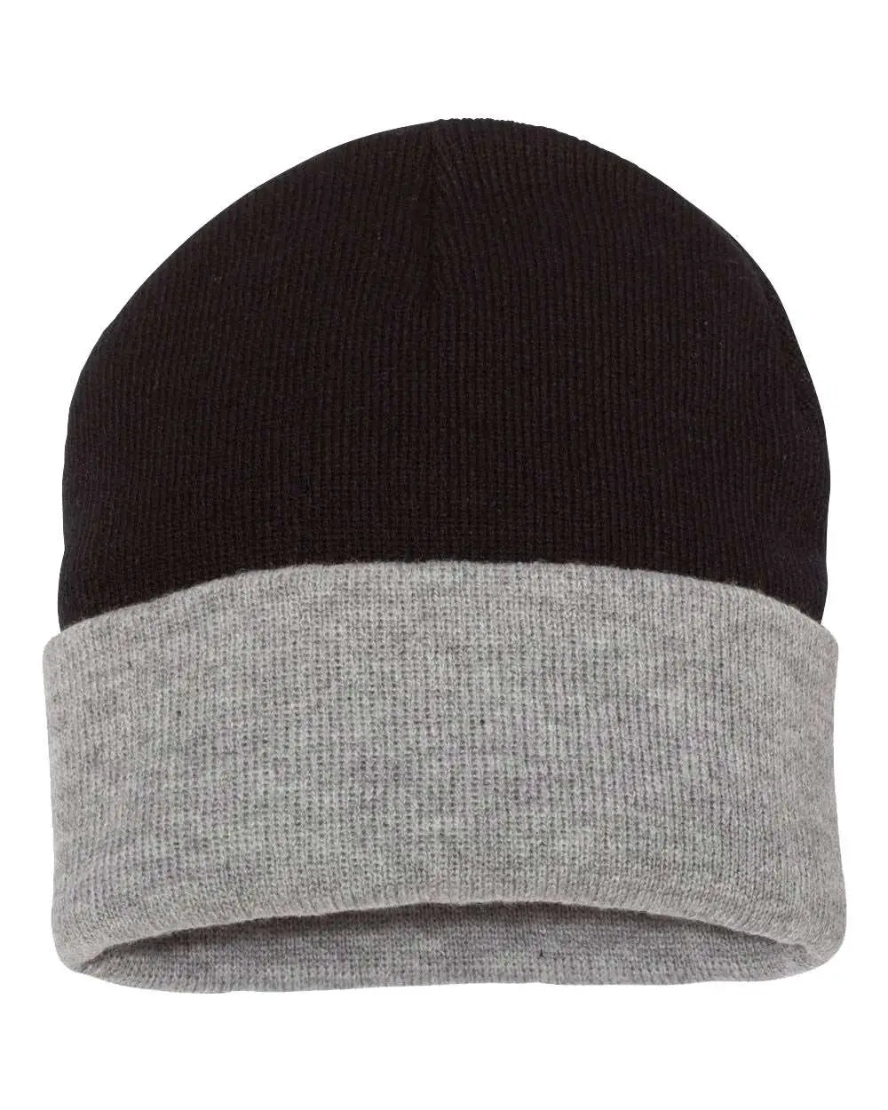 Sportsman SP12T 12’’ Color Blocked Cuffed Beanie - Black Heather - Black / One Size Fits Most