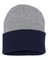 Sportsman SP12T 12’’ Color Blocked Cuffed Beanie - Heather Navy - Navy / One Size Fits Most