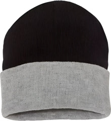 Sportsman SP12T Colorblocked 12’’ Cuffed Beanie - Black Heather - Black / One Size Fits Most
