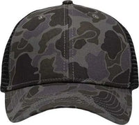 Sportsman SP1450 Traditional Lo-Pro Mesh Back Trucker Fit Cap - Black Duck Camo Black - Black / One Size Fits Most