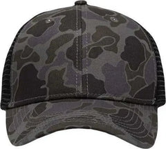 Sportsman SP1450 Traditional Lo-Pro Mesh Back Trucker Fit Cap - Black Duck Camo Black - Black / One Size Fits Most