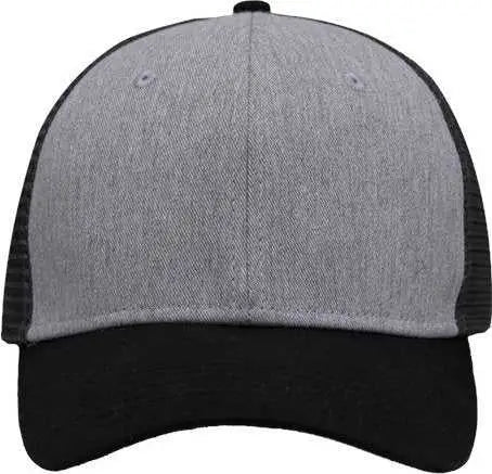 Sportsman SP1450 Traditional Lo-Pro Mesh Back Trucker Fit Cap - Heather Gray Charcoal Black - Dark Gray Black