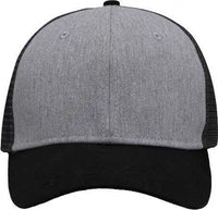 Sportsman SP1450 Traditional Lo-Pro Mesh Back Trucker Fit Cap - Heather Gray Charcoal Black - Dark Gray Black