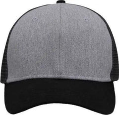 Sportsman SP1450 Traditional Lo-Pro Mesh Back Trucker Fit Cap - Heather Gray Charcoal Black - Dark Gray Black
