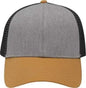 Sportsman SP1450 Traditional Lo-Pro Mesh Back Trucker Fit Cap - Heather Gray Charcoal Vegas Gold - Dark Gray Vegas Gold