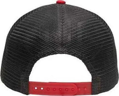 Sportsman SP1450 Traditional Lo-Pro Mesh Back Trucker Fit Cap - Heather Gray Charcoal Red - Dark Gray Red / One Size
