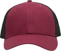 Sportsman SP1450 Traditional Lo-Pro Mesh Back Trucker Fit Cap - Maroon Black - Maroon Black / One Size Fits Most