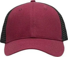 Sportsman SP1450 Traditional Lo-Pro Mesh Back Trucker Fit Cap - Maroon Black - Maroon Black / One Size Fits Most
