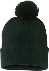 Sportsman SP15 Pom-Pom 12’’ Knit Beanie - Forest - Forest / One Size Fits Most