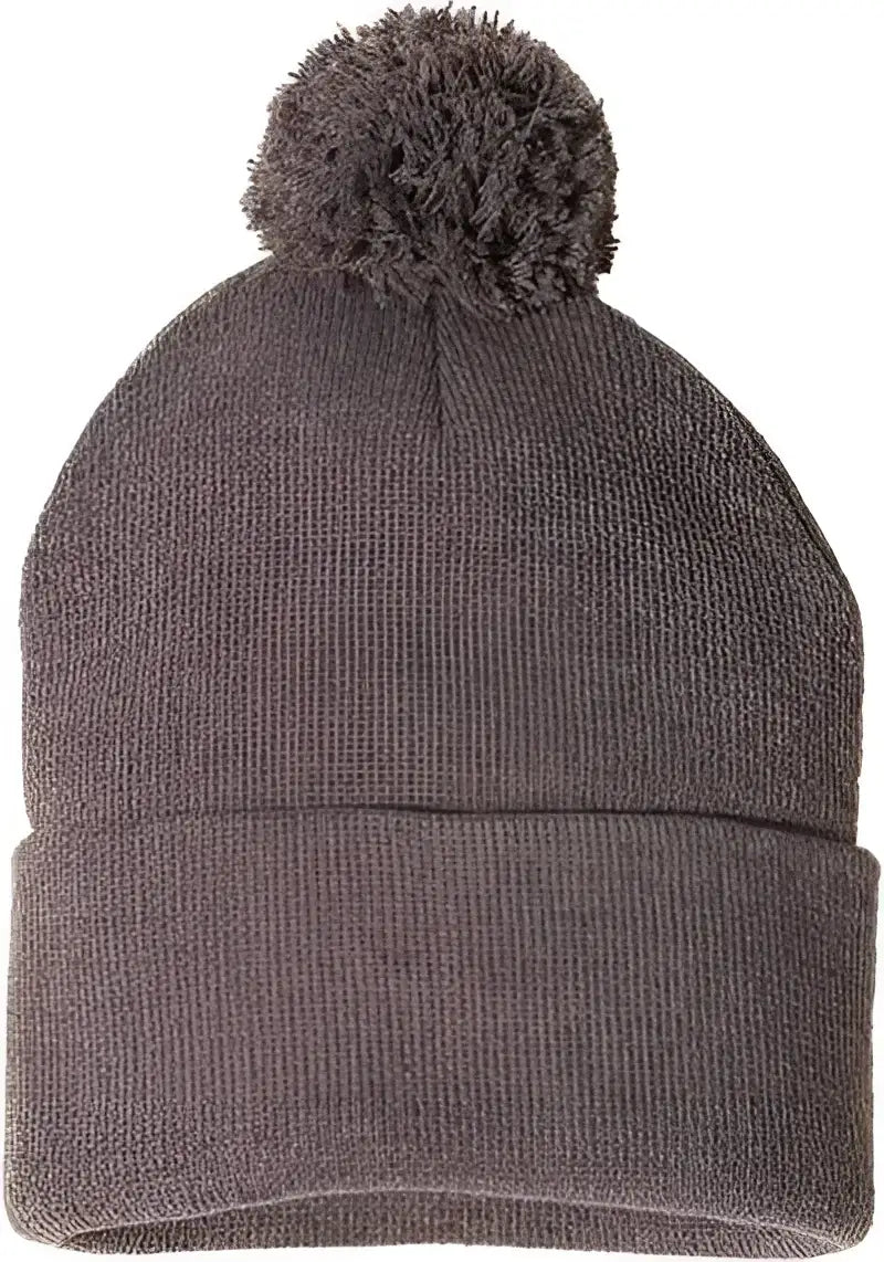Sportsman SP15 Pom Pom 12’’ Knit Beanie Heather Brown Brown / One Size Fits Most