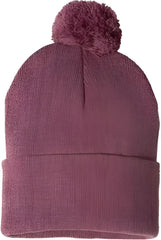 Sportsman SP15 Pom-Pom 12’’ Knit Beanie - Heather Cardinal - Cardinal / One Size Fits Most