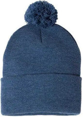 Sportsman SP15 Pom Pom 12’’ Knit Beanie Heather Dark Royal Royal / One Size Fits Most