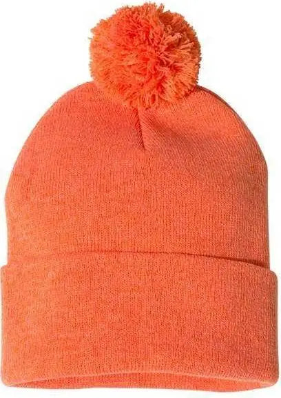 Sportsman SP15 Pom Pom 12’’ Knit Beanie Heather Orange Orange / One Size Fits Most