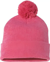 Sportsman SP15 Pom-Pom 12’’ Knit Beanie - Heather Red - Red / One Size Fits Most