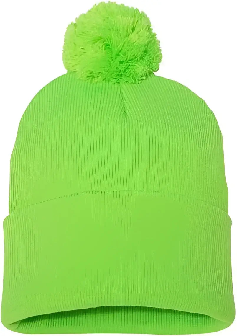 Sportsman SP15 Pom-Pom 12’’ Knit Beanie - Neon Green - Green / One Size Fits Most