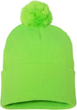 Sportsman SP15 Pom-Pom 12’’ Knit Beanie - Neon Green - Green / One Size Fits Most