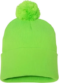 Sportsman SP15 Pom-Pom 12’’ Knit Beanie - Neon Green - Green / One Size Fits Most