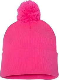 Sportsman SP15 Pom-Pom 12’’ Knit Beanie - Neon Pink - Pink / One Size Fits Most
