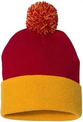 Sportsman SP15 Pom Pom 12’’ Knit Beanie Red Gold Red Gold / One Size Fits Most