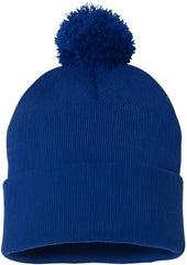 Sportsman SP15 Pom-Pom 12’’ Knit Beanie - Royal Blue - Royal / One Size Fits Most