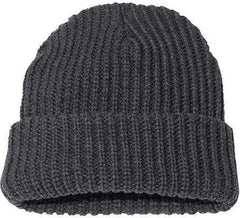 Sportsman SP90 12’’ Chunky Knit Cuffed Beanie - Charcoal - Dark Gray / One Size Fits Most
