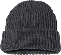 Sportsman SP90 12’’ Chunky Knit Cuffed Beanie - Charcoal - Dark Gray / One Size Fits Most