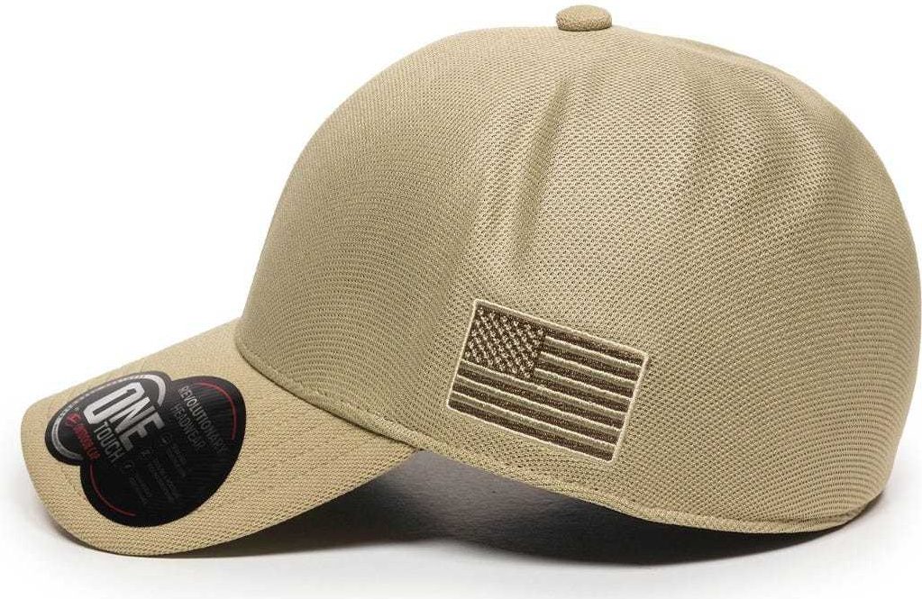 OC Sports STRIKE Flexible Fitting Cap - Khaki | HIT a Double