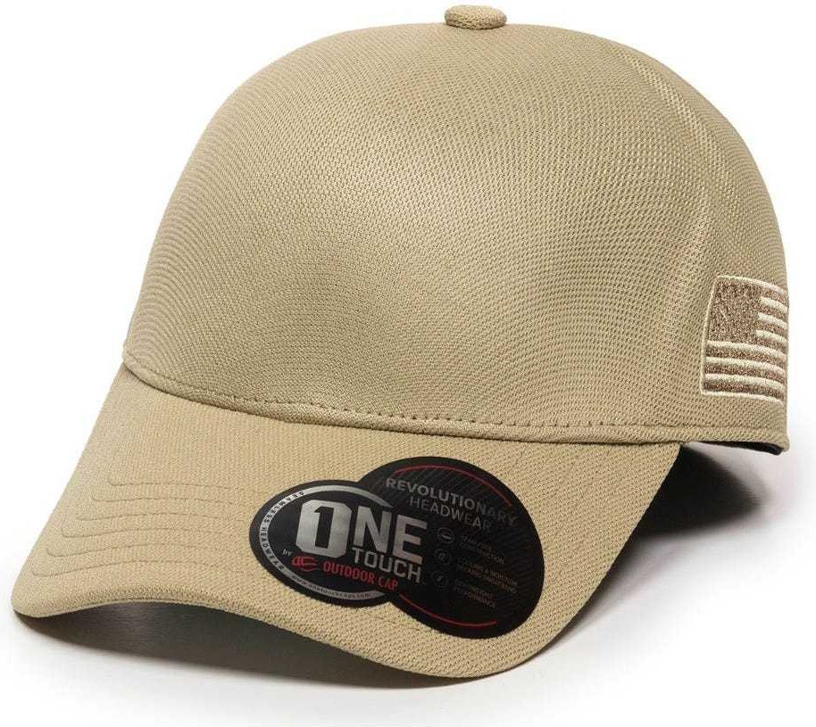 OC Sports STRIKE Flexible Fitting Cap - Khaki | HIT a Double