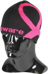 TCK Aware Breast Cancer Ribbon Beanie - Black Pink - Black Hot Pink / One Size Fits Most