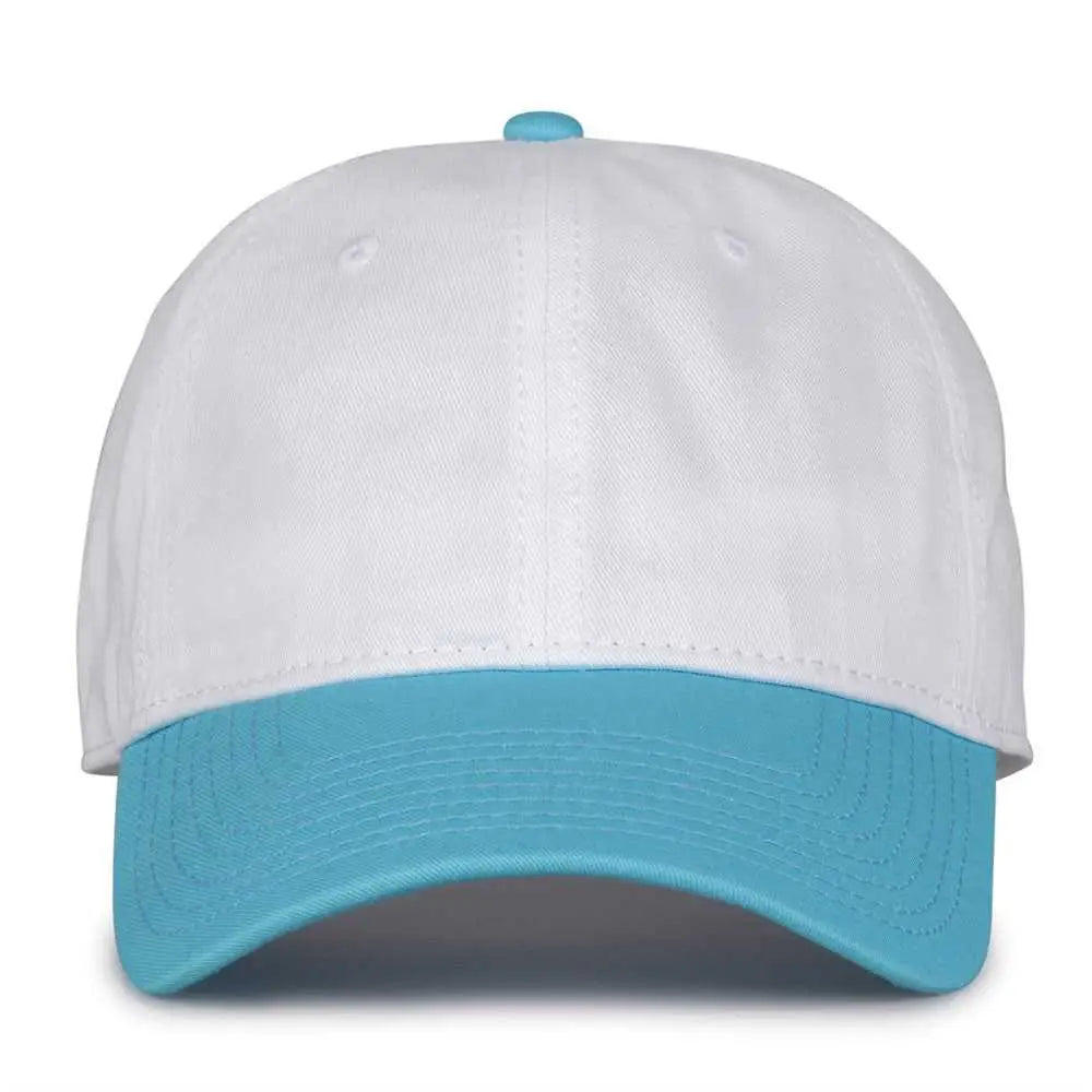 The Game GB210 Classic Relaxed Garment Washed Twill Cap - White Blutaffy - White Columbia Blue / 6 7/8’’ - 7 5/8’’