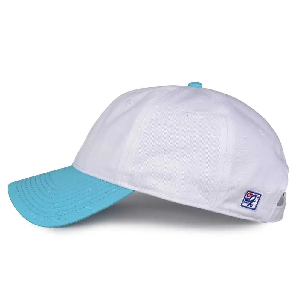 The Game GB210 Classic Relaxed Garment Washed Twill Cap - White Blutaffy - White Columbia Blue / 6 7/8’’ - 7 5/8’’