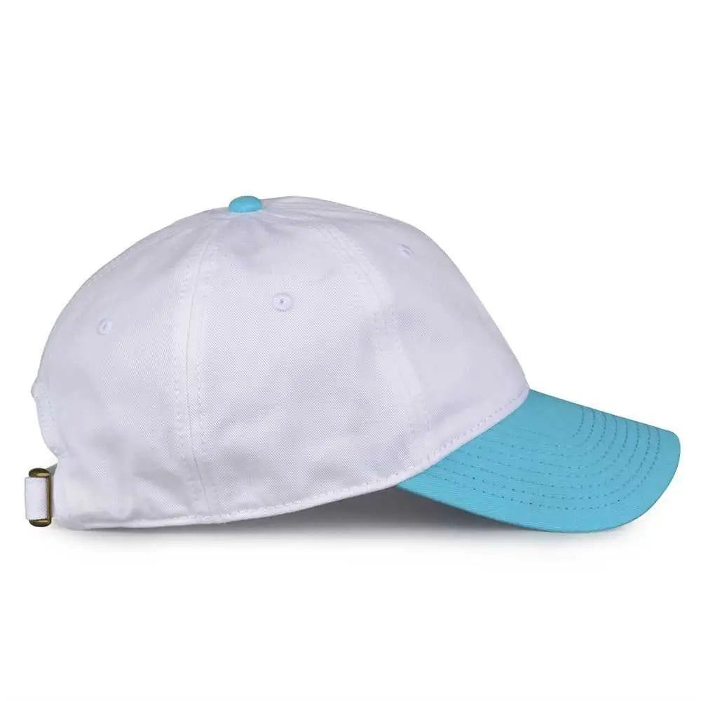 The Game GB210 Classic Relaxed Garment Washed Twill Cap - White Blutaffy - White Columbia Blue / 6 7/8’’ - 7 5/8’’