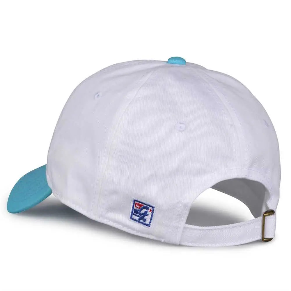 The Game GB210 Classic Relaxed Garment Washed Twill Cap - White Blutaffy - White Columbia Blue / 6 7/8’’ - 7 5/8’’