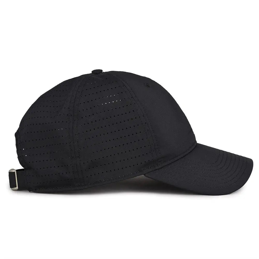 The Game GB424 Perforated GameChanger Cap - Black - Black / 6 7/8’’ - 7 5/8’’