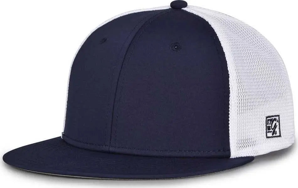 The Game GB437 Diamond Mesh Cap - Navy White - Navy White / 6 1/2’’ - 6 3/4’’
