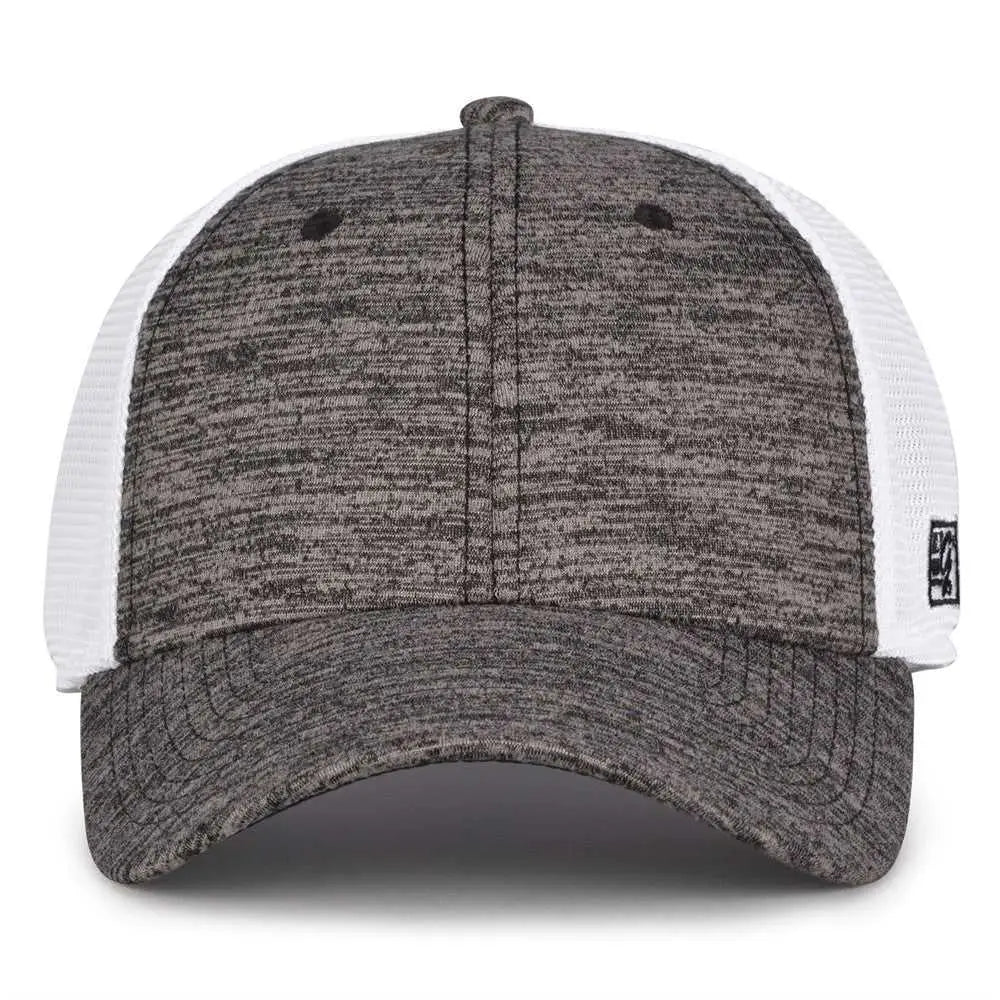 The Game GB444 Athletic Heather and Diamond Mesh Cap - Black