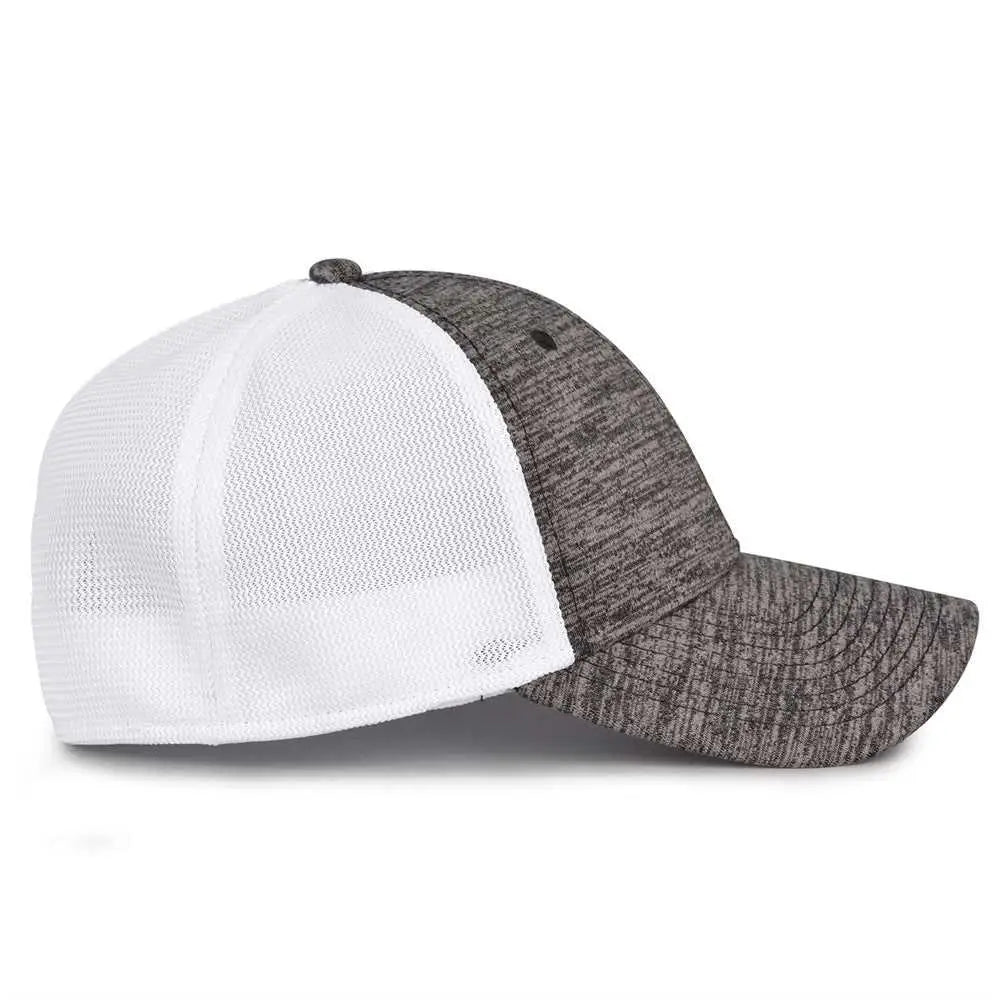 The Game GB444 Athletic Heather and Diamond Mesh Cap - Black