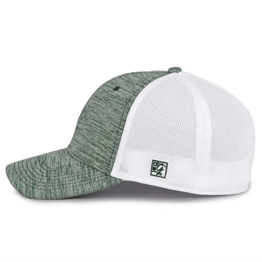 The Game GB444 Athletic Heather and Diamond Mesh Cap - Dark Green