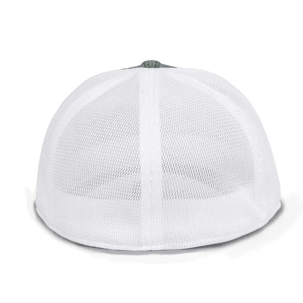 The Game GB444 Athletic Heather and Diamond Mesh Cap - Dark Green