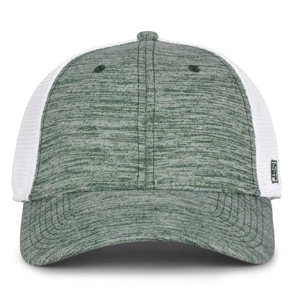 The Game GB444 Athletic Heather and Diamond Mesh Cap - Dark Green