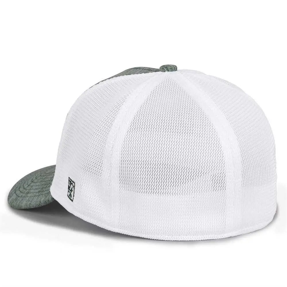 The Game GB444 Athletic Heather and Diamond Mesh Cap - Dark Green
