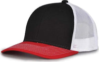 The Game GB452E Everyday Trucker Cap - Black Red - Black Red / 6 7/8’’ - 7 5/8’’