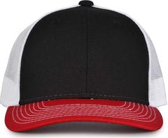 The Game GB452E Everyday Trucker Cap - Black Red - Black Red / 6 7/8’’ - 7 5/8’’